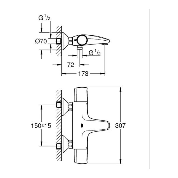 Grohe Precision Trend термостат хром (34227002)