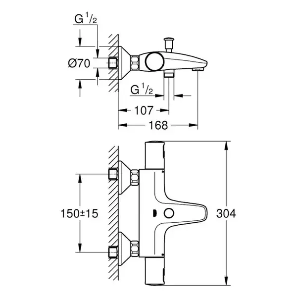 Grohe Precision Start змішувач для ванни, хром (34598000)
