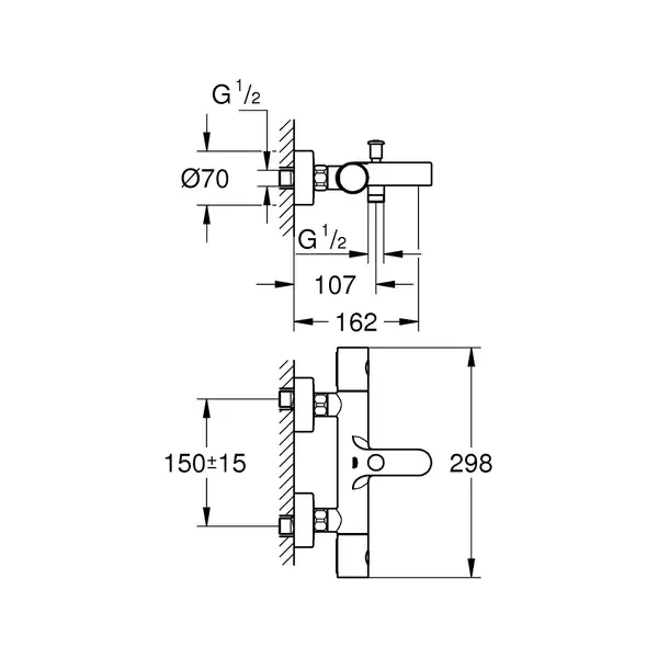 Grohe Grohtherm 800 Змішувач, хром (34772000)