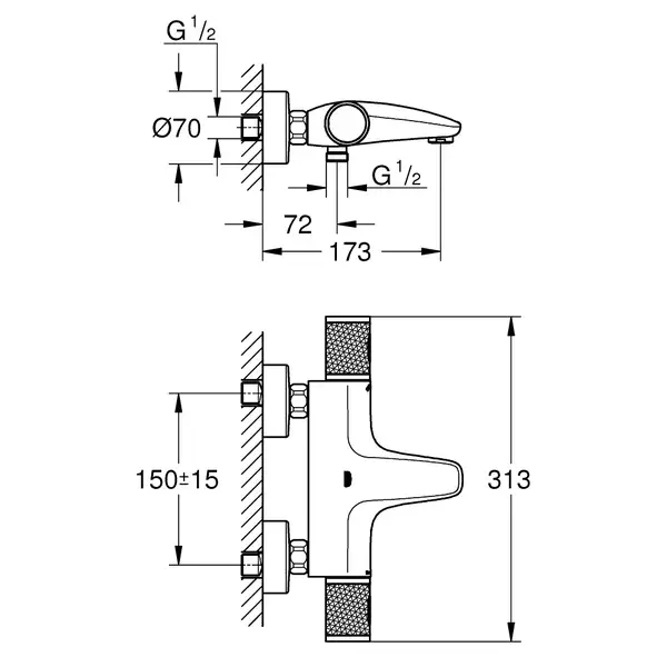 Grohe Precision Feel змішувач для ванни, хром (34788000)