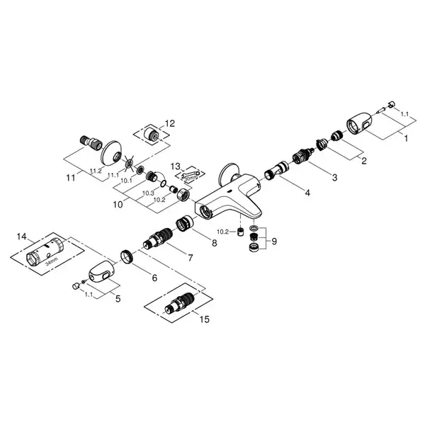 Grohe Grohtherm 1000 змішувач, хром (34816003)