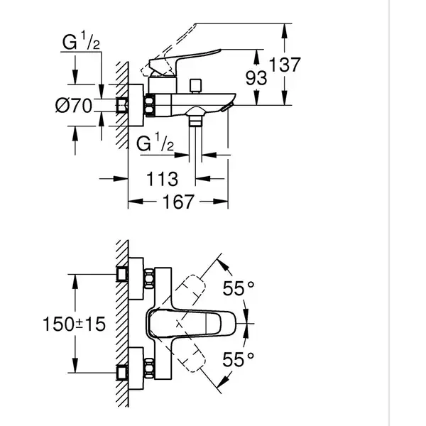 Grohe Dice змішувач ванни, чорний (CV036209)