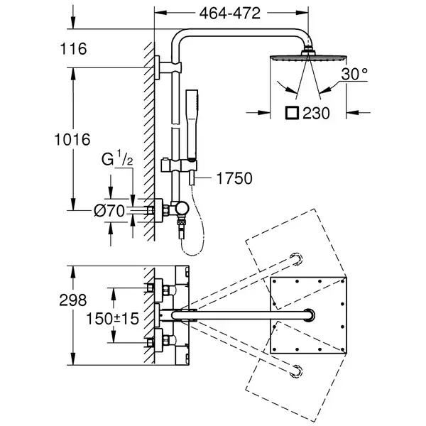 Grohe Vitalio Joy Душова система, хром (26365000)