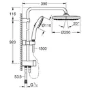 Grohe Vitalio Start душевая система, хром-чёрный (CV034564)