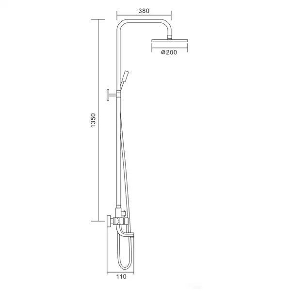 Frap F2418 душова система, хром (F2418)
