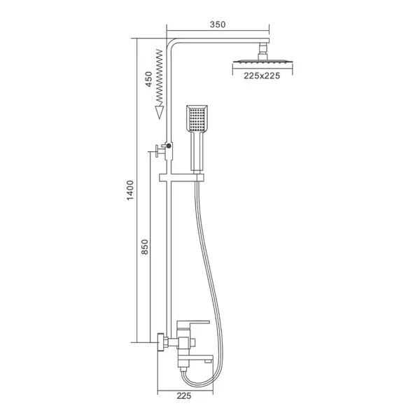 Frap F2420 Душова система, хром (F2420)