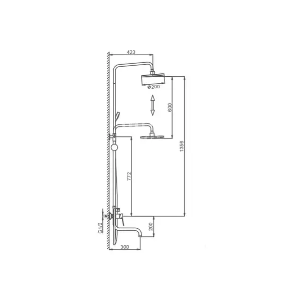 Frap F2429 Душова система, чорна (F2429)
