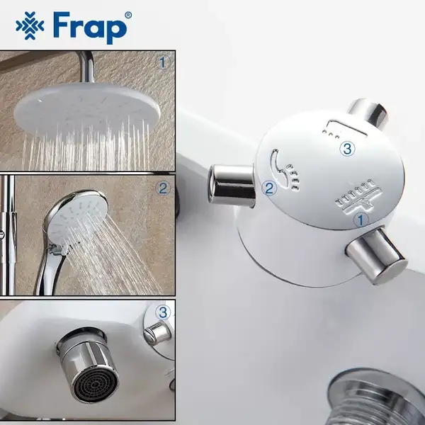 Frap F2431 Душова система, хром/білий (F2431)