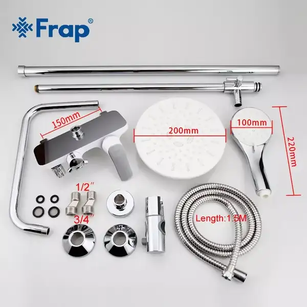 Frap F2431 Душова система, хром/білий (F2431)