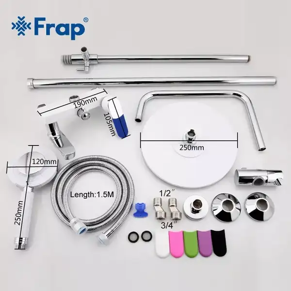 Frap F2434 Душова система, білий/хром (F2434)