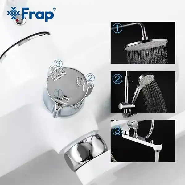 Frap F2441 душова система, білий/хром (F2441)