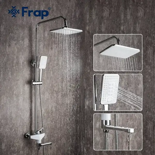 Frap F2458 Душова система, біла/хром (F2458)