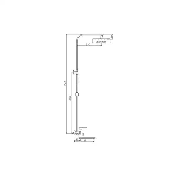 Frap F24802-6 Душова система, чорна (F24802-6)