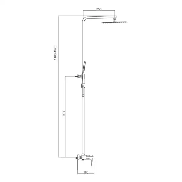 Gappo G2407-20 Душова система, хром (G2407-20)