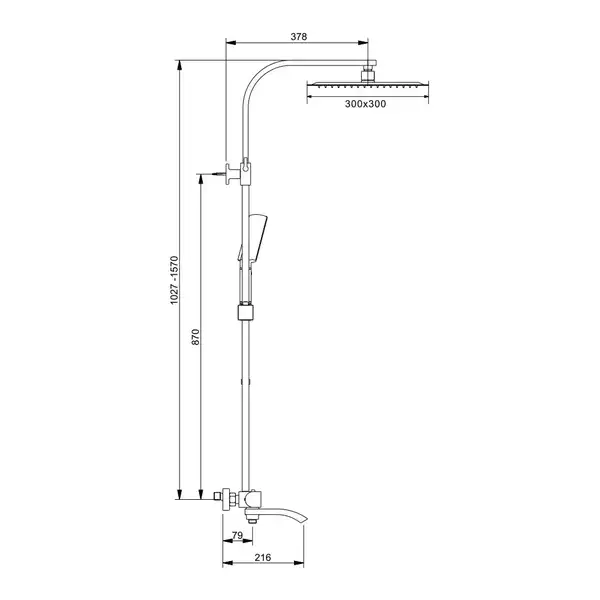 Gappo G2407-60 душова система, чорна (G2407-60)
