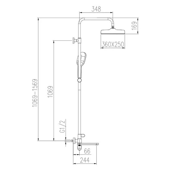 Gappo G2410 душова система, хром (G2410)