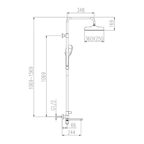 Gappo G2410-3 душова система, матове золото (G2410-3)