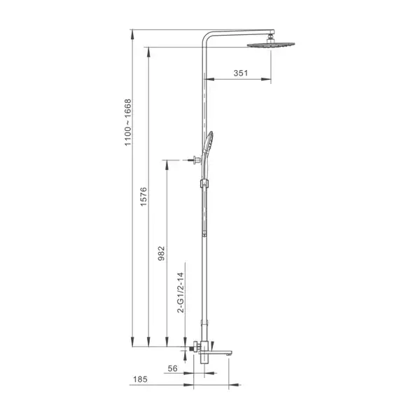 Gappo G2418 Душова система, хром (G2418)