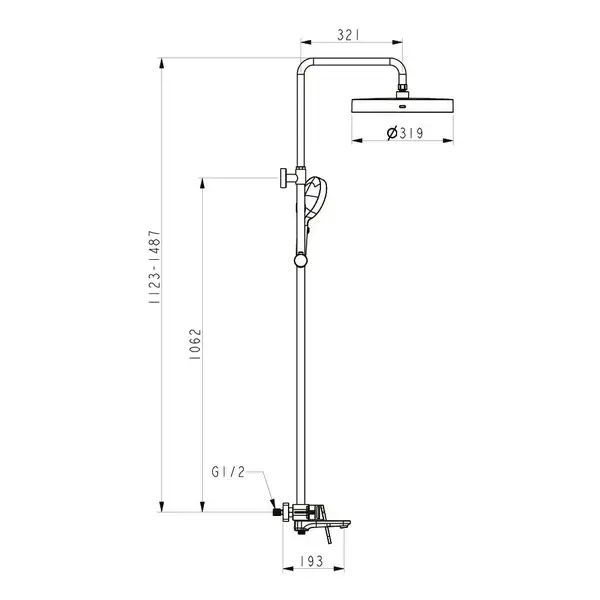 Gappo G2427 душова система, хром (G2427)