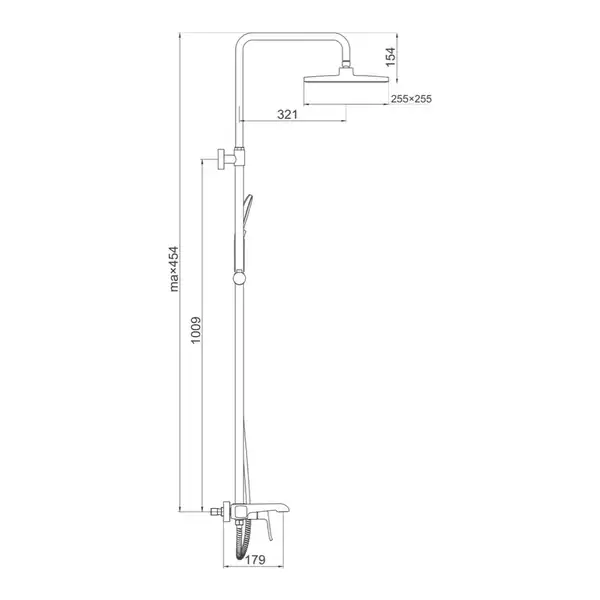 Gappo G2450 душова система, чорна (G2450)