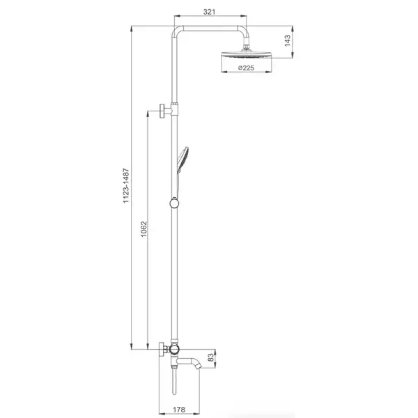 Gappo G2490 Душова система, хром (G2490)