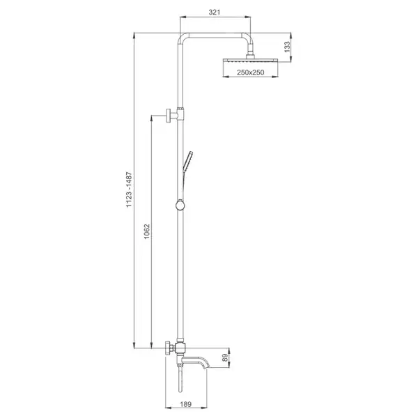 Gappo G2491 Душова система, хром (G2491)