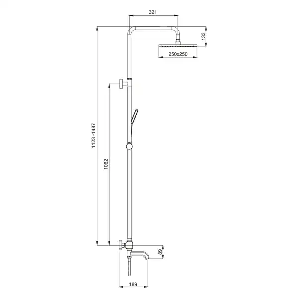 Gappo G2491-9 душова система, сіра (G2491-9)