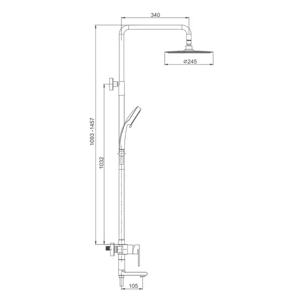 Gappo G2499-20 душова система, нержавіюча сталь (G2499-20)