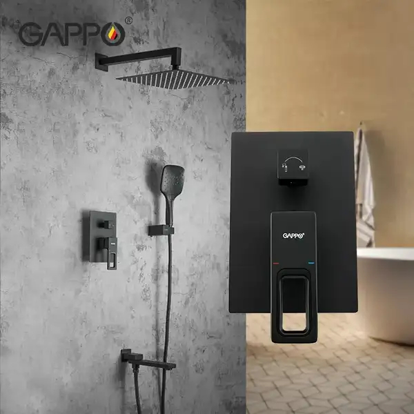 Gappo G7117-6 Душевая система, черная (G7117-6)