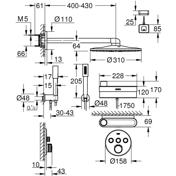 Grohe Purefoam душова система (105812KF00) (105812kf00)