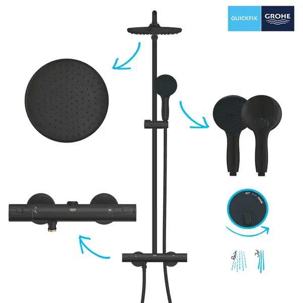 Grohe Vitalio Start Душевая система, чёрная (266772431)
