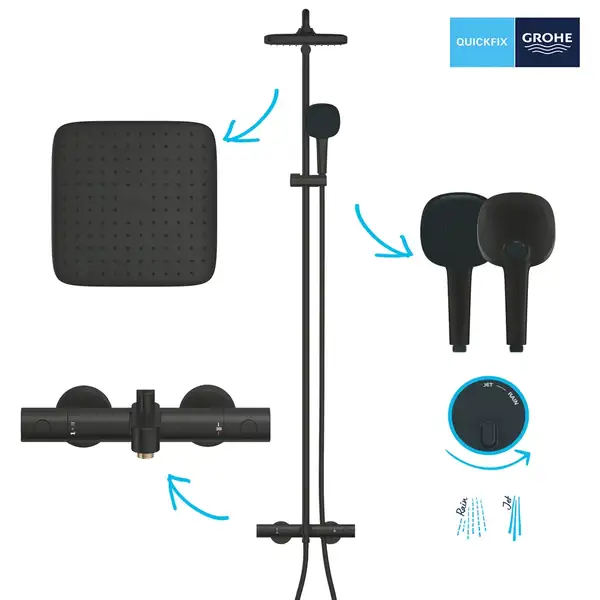 Grohe Vitalio Comfort Душова система, чорна (269842431)
