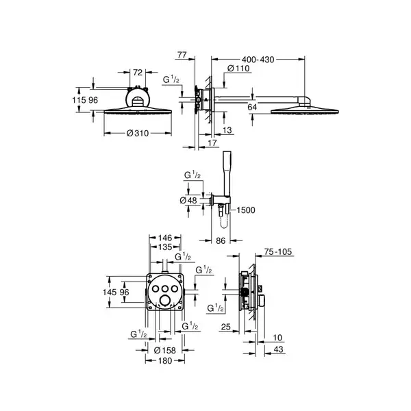 Grohe Precision Душевая система, Хром (34874000)