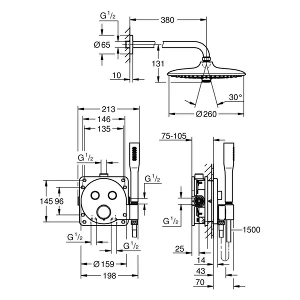 Grohe Precision SmartControl Душевая, хром (34878000)