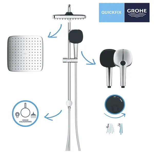 Grohe Vitalio Comfort душ, хром/чорний (CV033237)