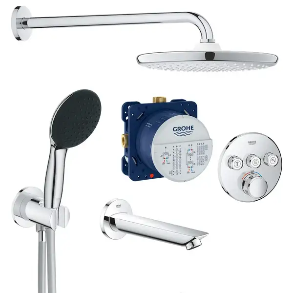 Grohe SmartControl Душевая система, хром/чёрный (CV033607)