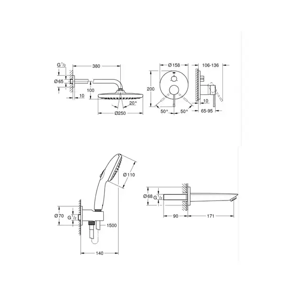 Grohe Essence Душевая система, хром (ua26417sc1)