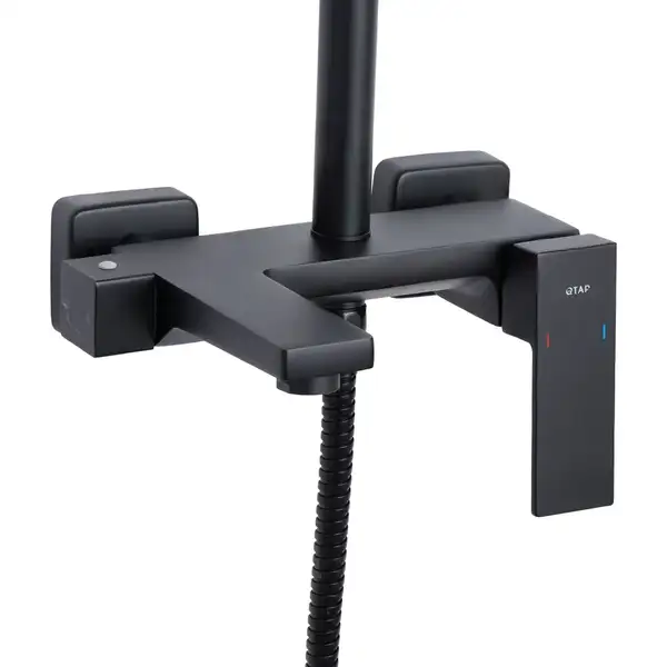 Qtap Gemini Душевая система, черная (QTGEM111BLM45686)