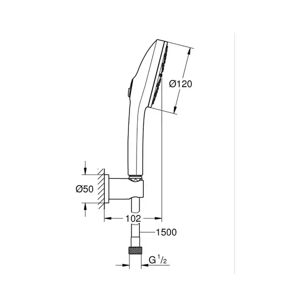 Grohe Vitalio Joy+ 120 Душевой набор, хром (1348650000)