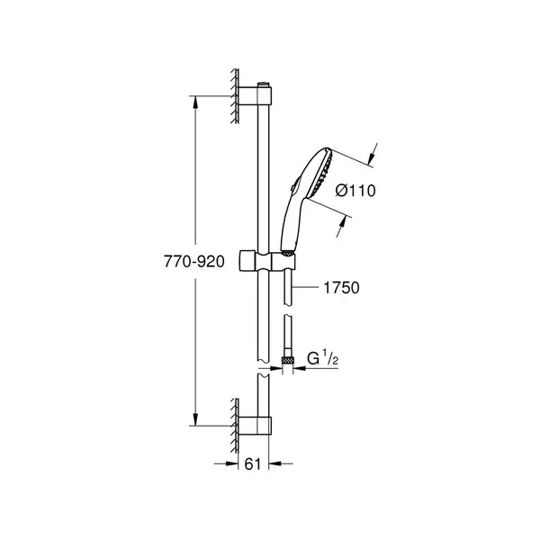 Grohe Tempesta 110 душевой гарнитур, хром (26163003)