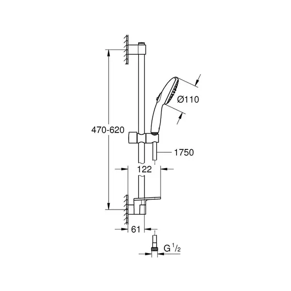 Grohe Tempesta 110 душевой гарнитур, хром (26638003)