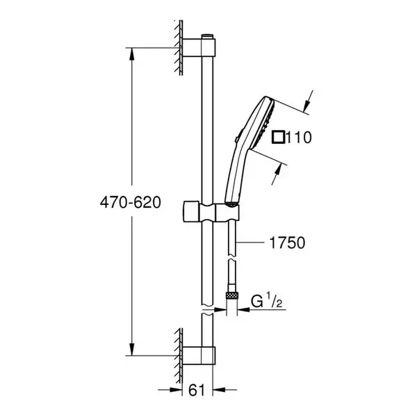 Grohe Tempesta Cube 110 гарнитур, хром (26748003)