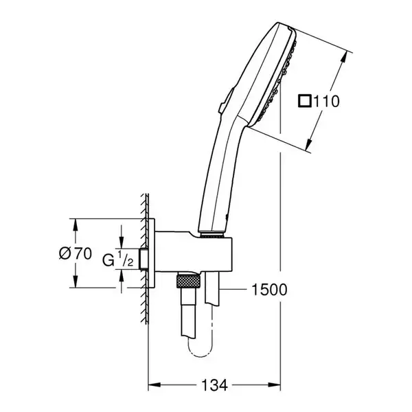 Grohe Tempesta Cube 110 душевой набор, хром (26910003)