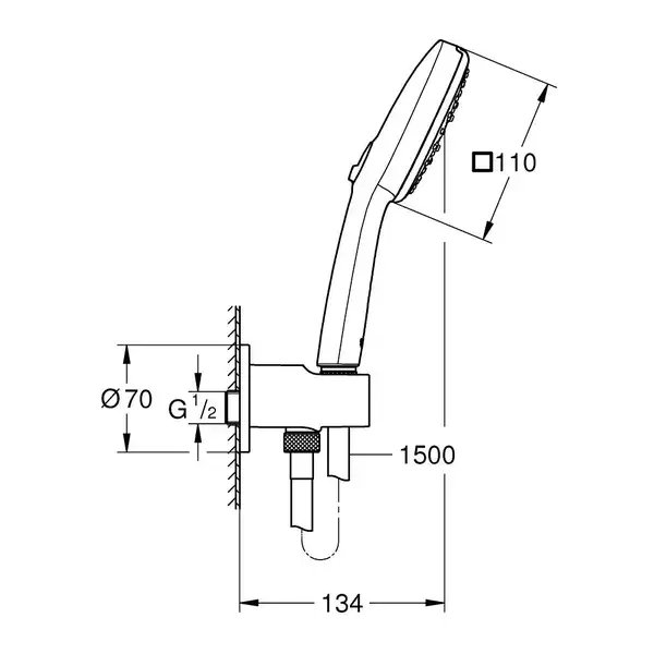 Grohe Tempesta Cube Душевой набор, чёрный (269102433)