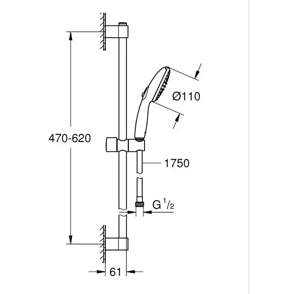 Grohe Tempesta Cube 110 Душ. гарнитур, хром (26915003)