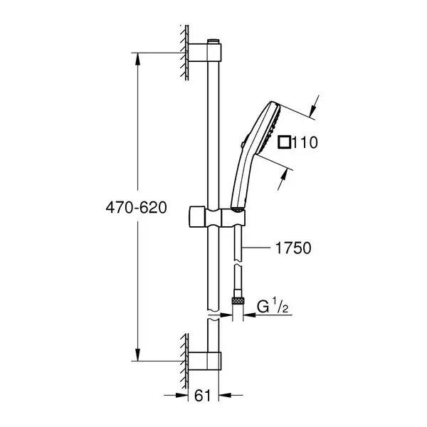 Grohe Tempesta Cube 110 душевой комплект, хром (27578003)