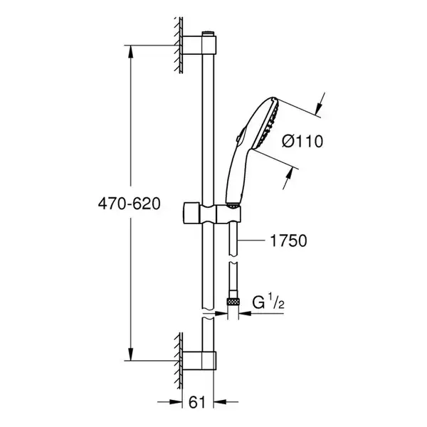Grohe Tempesta 110 Душевой гарнитур, хром (27598003)