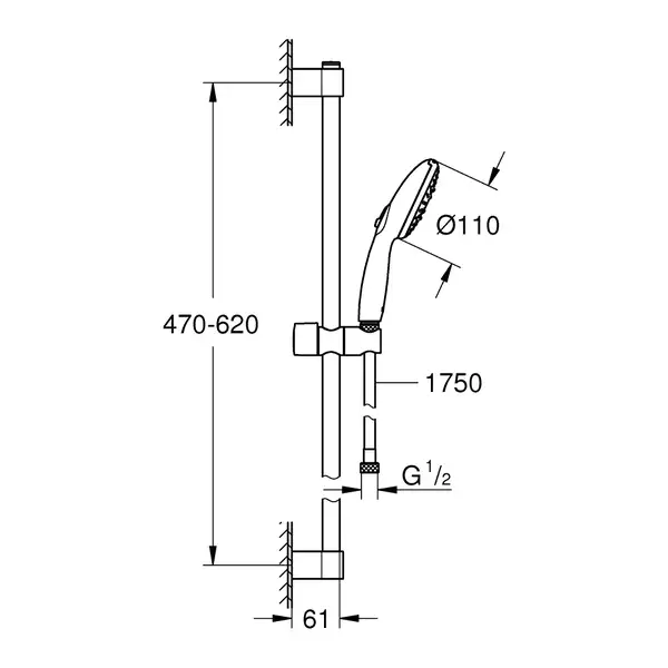 Grohe Tempesta 110 Душевой гарнитур, хром (27644003)