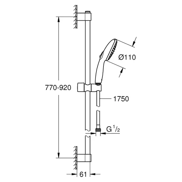 Grohe Tempesta 110 душевой гарнитур, хром (27646003)