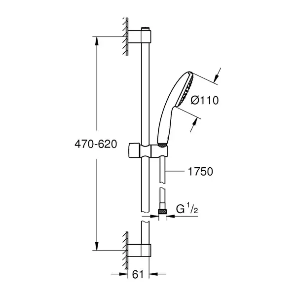 Grohe Tempesta 110 Душевой гарнитур, хром (27853003)